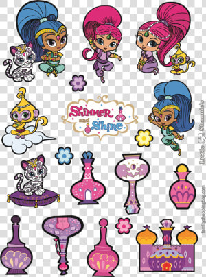 Shimmer And Shine Party Free Download Images For Stickers    Centros De Mesa De Shimmer Y Shine Decoraciones  HD Png Download