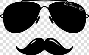 Care line goggles black And White aviator Sunglass clip   Face With Mustache And Sunglasses  HD Png Download