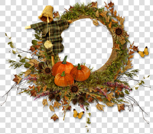 Cadre Png Automne Autumn Frame Png  Fall Marco Png   Wreath  Transparent Png