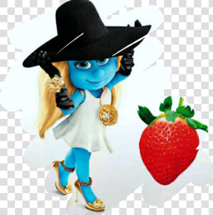 Thesmurf Smurf Blue White Gold Strawberry   Smurfette Harper  39 s Bazaar  HD Png Download