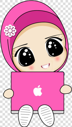 Satire Drawing Islam   Cute Cartoon Muslimah Girl  HD Png Download