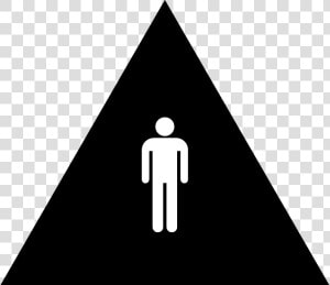 Male Restroom Ca Door Symbol With Pictogram   Triangle Danger Icon  HD Png Download