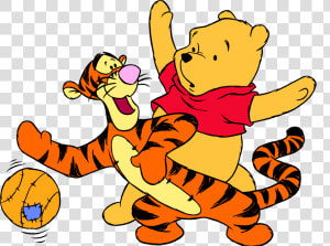 Winnie The Pooh Tigger And Ball Png Clip Art   Winnie The Pooh And Tigger Playing  Transparent Png