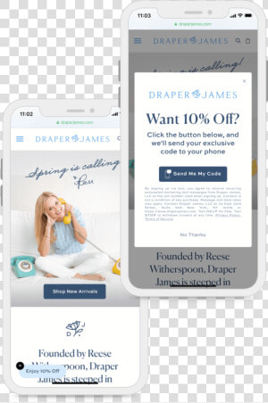 An Iphone Displaying The Draper James Website With  HD Png Download