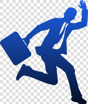 Free Vector Businessman Running In Blue Color   Blue Business Man Icon  HD Png Download