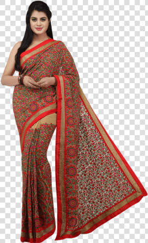 Womens Georgette Saree   Silk  HD Png Download