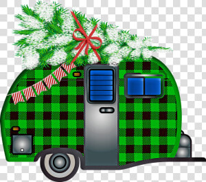 Christmas Trailer  Buffalo Plaid  Christmas Tree  HD Png Download