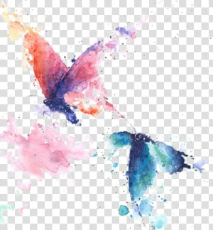  ftestickers  watercolor  painting  butterflies  colorful   Watercolor Butterfly Art  HD Png Download