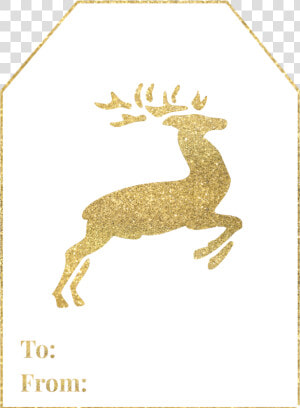 Gold Free Printable Christmas To From Tags   Elk  HD Png Download