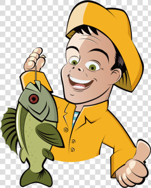 Fishing Cartoon Fisherman Clip Art   Ice Cream Man Clipart  HD Png Download