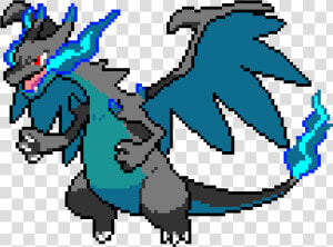 Transparent Mega Charizard X Png   Mega Charizard X Pixel Art  Png Download