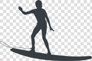 Athlete Silhouette   Surfboard   Stand Up Paddle Surfing  HD Png Download