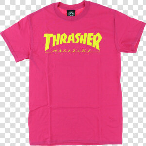 Freeuse Library Magazine Logo T Shirt Size Small Pink   Hot Pink Thrasher Shirt  HD Png Download