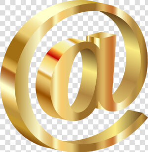 3d Gold At Sign Clip Arts   Gold At Sign Transparent  HD Png Download