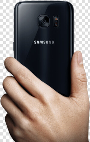 A Man Hand Holding Up Galaxy S7 To Mans   Hand Holding Phone Transparent  HD Png Download