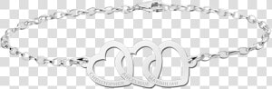 Silver Bracelet With Three Hearts   Armband Mit Gravur Gold  HD Png Download