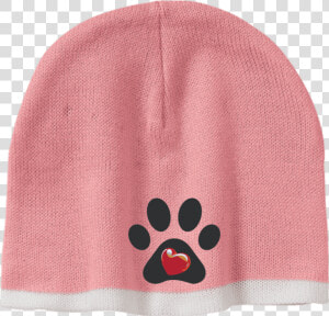 My Heart Paw Print Embroidered Beanie   Png Download   Beanie  Transparent Png