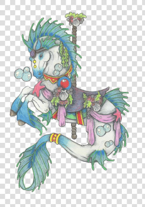 Carousel Horse Colored Pencil Carousel   Colored Pencil Drawings Carosel Horses  HD Png Download