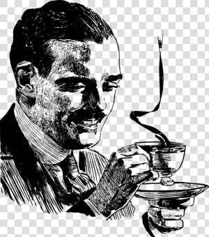 Human Behavior art visual Arts   Mustache Man With Coffee  HD Png Download