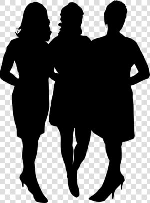 Girl Group Hoto Posing Silhouette Png   Free Group Silhouette Clip Art  Transparent Png