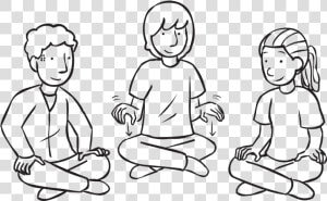 Three People Sitting In A Circle Tapping Their Hands   Sitting  HD Png Download