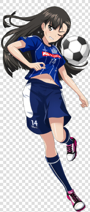 Anime Girl Playing Soccer   Png Download   Anime Girl Playing Soccer  Transparent Png