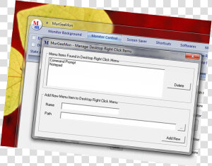 Add Menu To Desktop Right Click Menu   Utility Software  HD Png Download