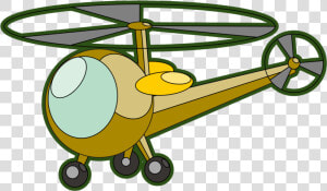 Yellow vehicle propeller   Cartoon Helicopter  HD Png Download