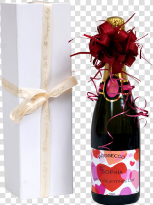 Valentines Prosecco In White Presentation Box   Glass Bottle  HD Png Download