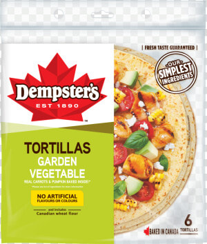 Dempster S Garden Vegetable Tortillas  6pk   Dempsters Whole Wheat Tortilla  HD Png Download