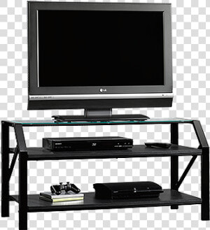 Steel Frame Casual Tv Stand In Black   Tv Stand  HD Png Download