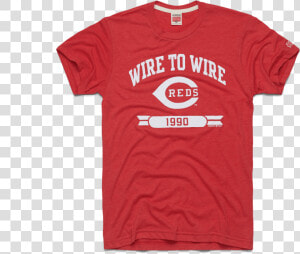 Wire To Wire Reds Cincinnati Ohio Retro Baseball Mlb   Active Shirt  HD Png Download