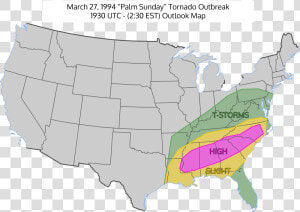 March 27  1994 Palm Sunday   Palm Sunday Tornado Outbreak 1994  HD Png Download