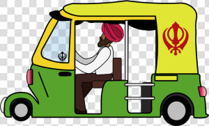 Graphic  India  Auto Rickshaw  Delhi  Khanda  Turban   Rickshaw Clipart  HD Png Download