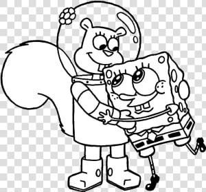 Bob Esponja Para Colorir E Pintar   Spongebob And Sandy Coloring Pages  HD Png Download