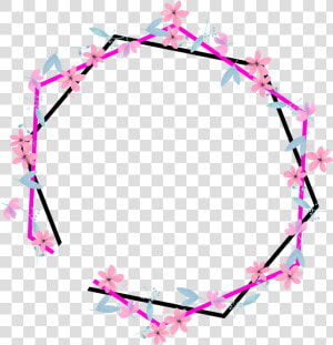 Geometric Round Pentagon Neon Border Frame Freetoedit   Pink Circle Border Png  Transparent Png