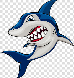 Shark Cartoon Clip Art   Sharp Teeth Shark Clipart  HD Png Download