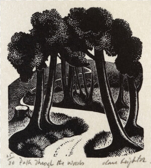 Clare Leighton   Path Through The Woods  Wood Engraving    Illustration  HD Png Download