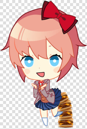 Chibi Sayori But She Has Ass Burgers Ddlc Png Monika   Doki Doki Chibi Sayori  Transparent Png