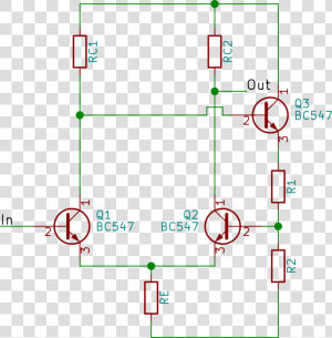 Transistors Schmitt Trigger Circuit  HD Png Download