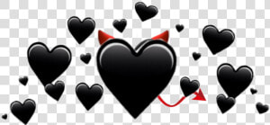  hearts  sticker  devil  black  blackheart  herz  herzen   Black Heart Crown Png  Transparent Png