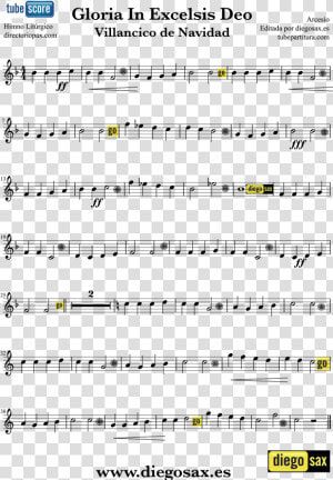 Gloria In Excelsis Deo Partitura Del Villancico En   Ay Del Chiquirritin Partitura Violin  HD Png Download