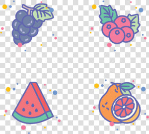 Fruits Icon Set For Jellycons Outline Line Set App   Illustration  HD Png Download