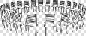 Angle symmetry furniture   Circle Of Chairs Drawing  HD Png Download