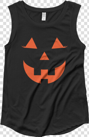 Pumpkin Face Tank Top For Women   Active Tank  HD Png Download