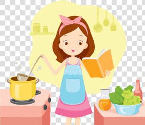 Bake Clipart Woman   Cooking Girl Clip Art  HD Png Download