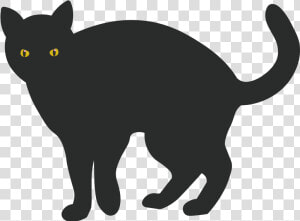 Black Cat Silhouette Illustrator Luck Cat Icon Halloween   Halloween Black Cat Drawing  HD Png Download