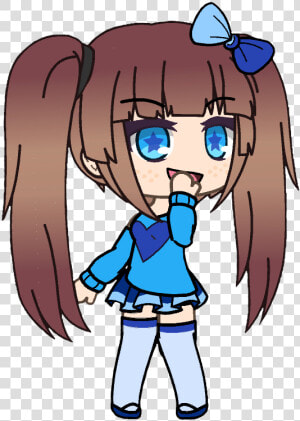  gacha  gachalife  girl  bully  blue  bright  laughing   Girl With Pigtails Gacha Life  HD Png Download