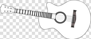 Guitar Outline Clip Art Black And White   Acoustic Guitar  HD Png Download