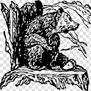 Bear On A Stump Png Clip Arts  Transparent Png